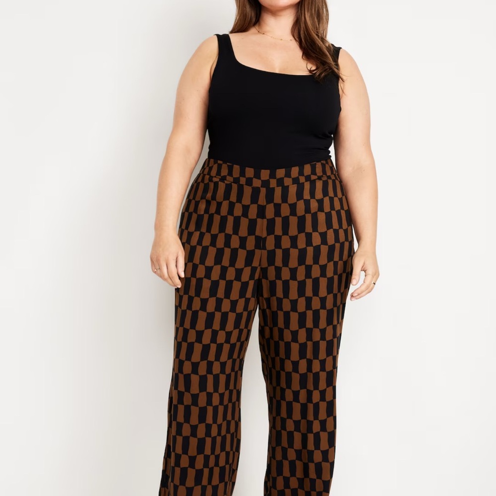 Checkered Black and Brown Women's Pants